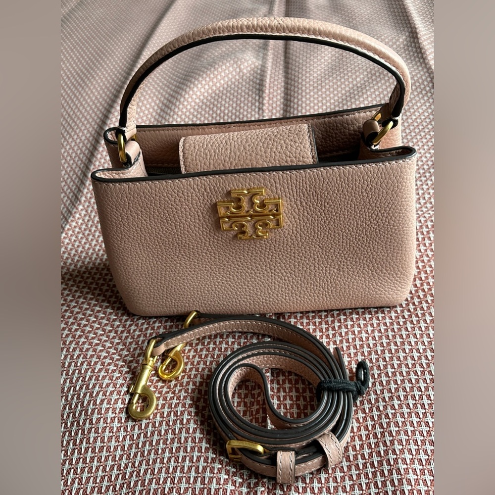 Tory Burch Tan Crossbody Bag with Gold Accents